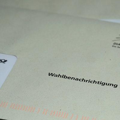 Brief mit der Aufschrift Wahlbenachtigung.
