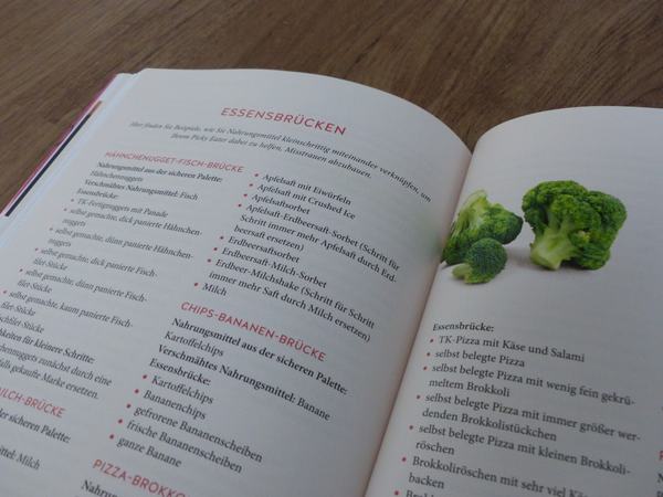 Detailaufnahme einer Buchseite zum Thema Essensbrücken.
