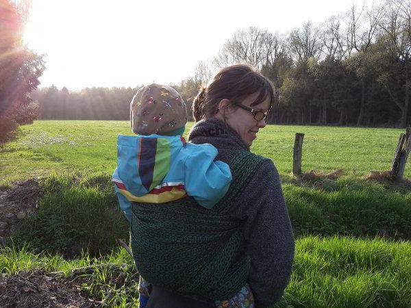 Ich trage meinen damals 2-jährigen Sohn im Double Hammock auf dem Rücken.